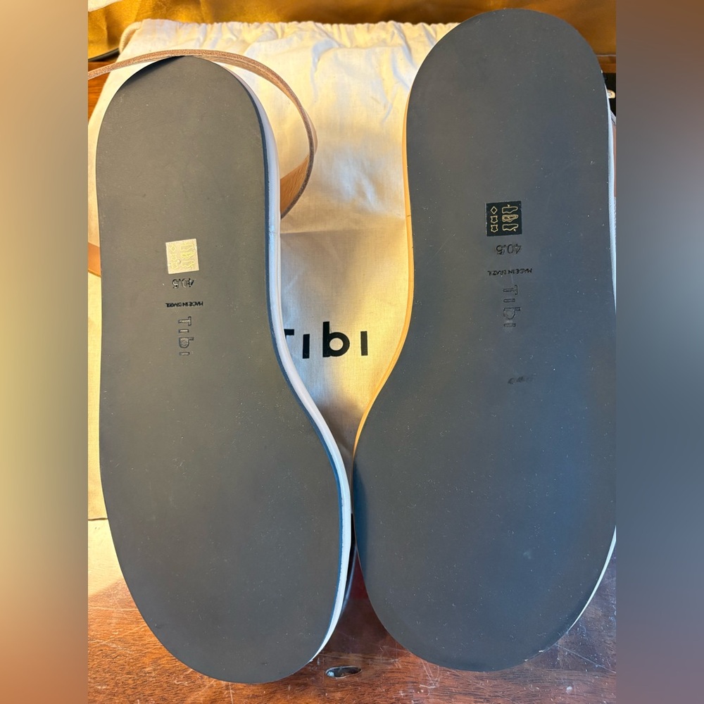 Tibi Men’s Brown Leather Slide Sandals with Black Soles
